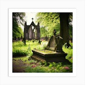 Remembrance Vintage Tomb Landmark Beautiful Plant Headstone Culture Old Architecture Rest (7) Art Print