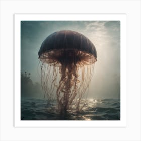 Jellyfish Literally On The Suface Art Print