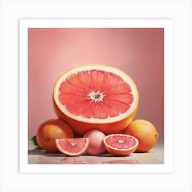 Pink Grapefruit Art Print 3 Art Print