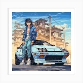 Anime Tuned Car Art Print