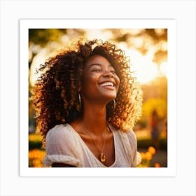 Smiling African American Woman 2 Art Print