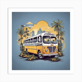 Bus On The Road Art Print