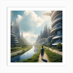 Futuristic Cityscape 229 Art Print