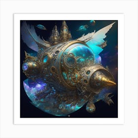 Steampunk Spaceship Art Print