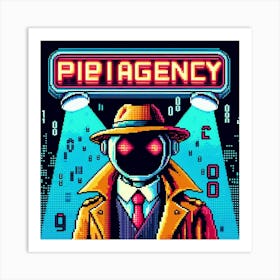 8-bit robot detective agency 1 Art Print