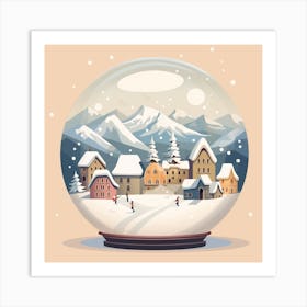 St Moritz Switzerland Snowglobe Art Print