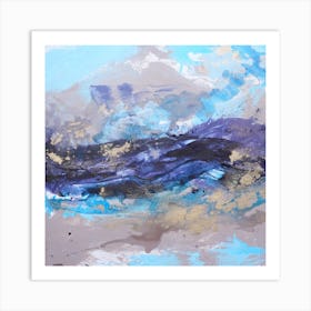  Blue Ocean Abstract Painting 2 Square Art Print