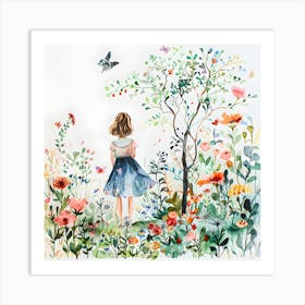 Garden Goddess Woman Among Blossoms Art Print