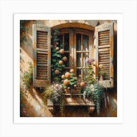 Window With Flowers Art Print Art Print