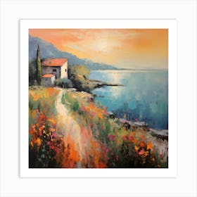 Vibrant Vistas: Tropical Watercolour Mirage Art Print