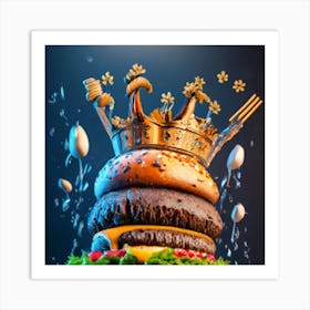 Hamburger Royal And Vegetables Ultrarealistic U (5) (1) Art Print