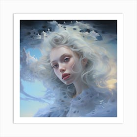 Girl With White Hair 1 Art Print