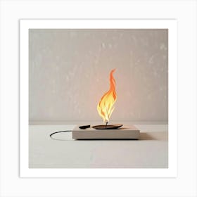 Fire On A Table Art Print