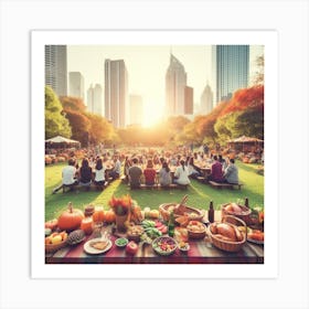 Thanksgiving At The Park Art Print