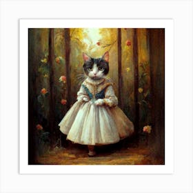 Cat In A Dress Art Print