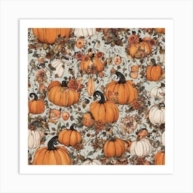 Autumn Pumpkins Pumpkin Painting Inspo ( Bohemian Design ) Art Print