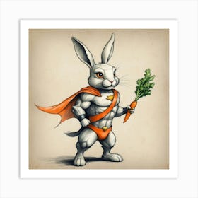 Rabbit Superhero 1 Art Print