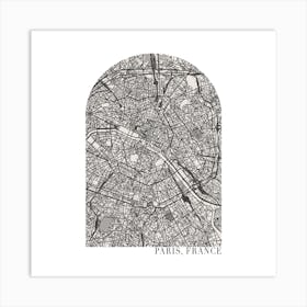 Paris France Boho Minimal Arch Street Map 1 Art Print