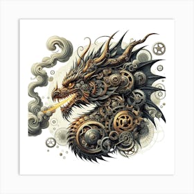 Steampunk Dragon 3 Art Print