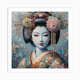 Geisha Creative Illustration Artwork 26 Art Print