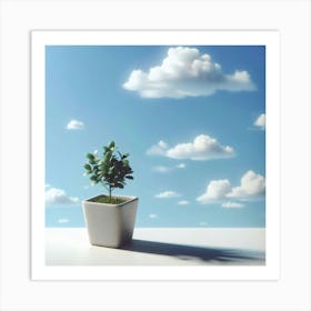 Potted Plant In A Pot Art Print