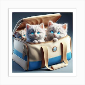 Kittens In A Suitcase Art Print