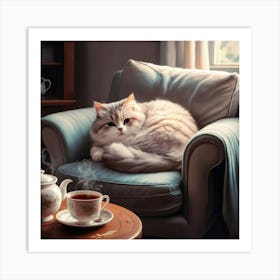 Cat In A Chair Art Print