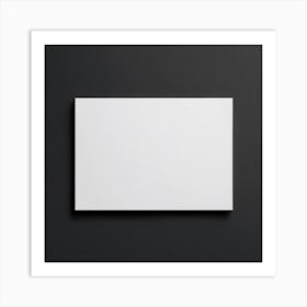 Blank White Poster On A Black Wall Art Print