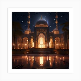 Islamic Mosque At Night 7 Art Print