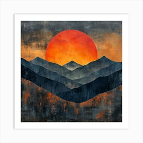 Sunset In The Mountains Art Print