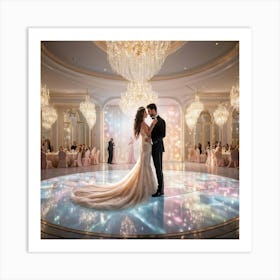 An Ultra Realistic 3d Rendering Of An Opulent Wedding Celebration Lavish Victorian Golden Decorated (5) Art Print