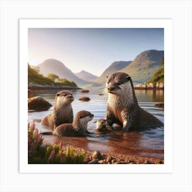 Otters Art Print