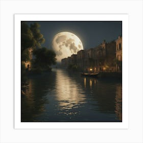 Full Moon Over Venice Art Print