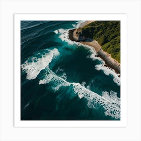 Aerial View Of The Coast Art Print