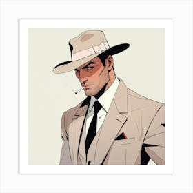 Man with a hat Art Print