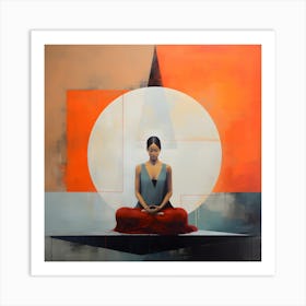Women Meditating Abstracts By Csaba Fikker 2 Art Print