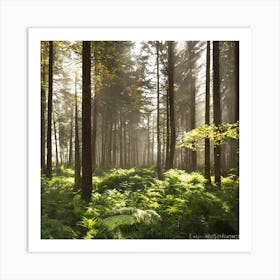 Ferns In The Forest 1 Art Print