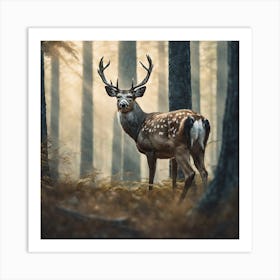 Deer In The Forest 195 Art Print