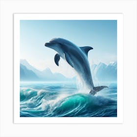 Dolphin Jumping Out Of The Water 1 Art Print