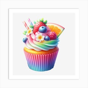 Rainbow Cupcake 10 Art Print