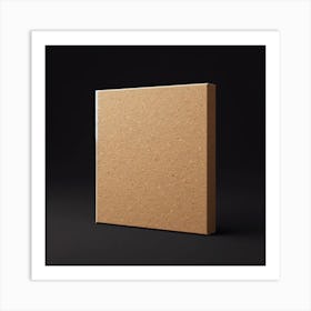 Brown Square On A Black Background Art Print