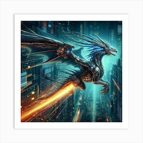 Futuristic Dragon Art Print