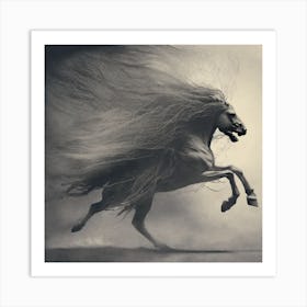 Horse In The Wind Art Print