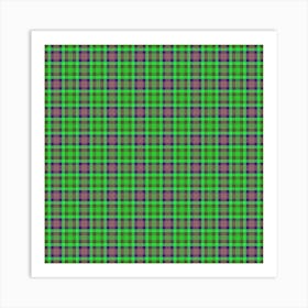 Green Plaid Fabric 4 Art Print