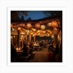 A Lively Autumn Festival Drenched In Rustic Charm Cascading Lanterns Of Burnished Gold And Amber (4) 1 Art Print