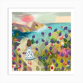 Blackberry Picking Art Print