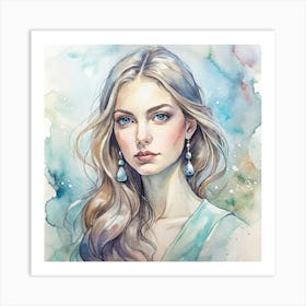 Watercolor Of A Girl 10 Art Print