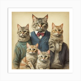 Family Of Cats Art Print