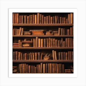 Old Bookshelves Art Print