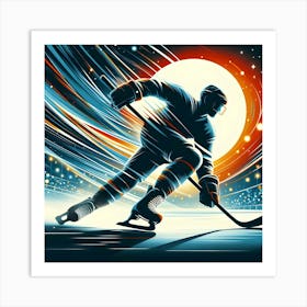 Hockey Player On The Ice Art Print